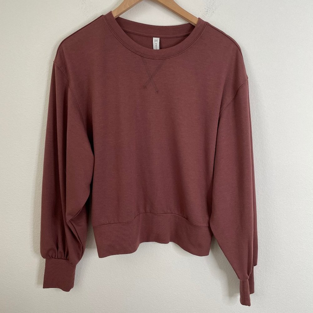 Gentle Fawn Ava Pullover Crop Top Auburn Soft Balloon Sleeve Knit - Picture 2 of 12